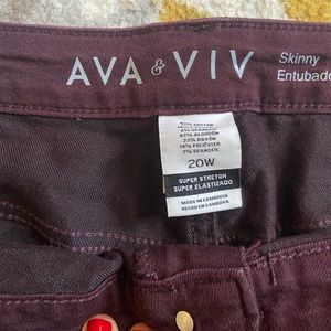 Ava and viv size 20 burgundy colored jeans